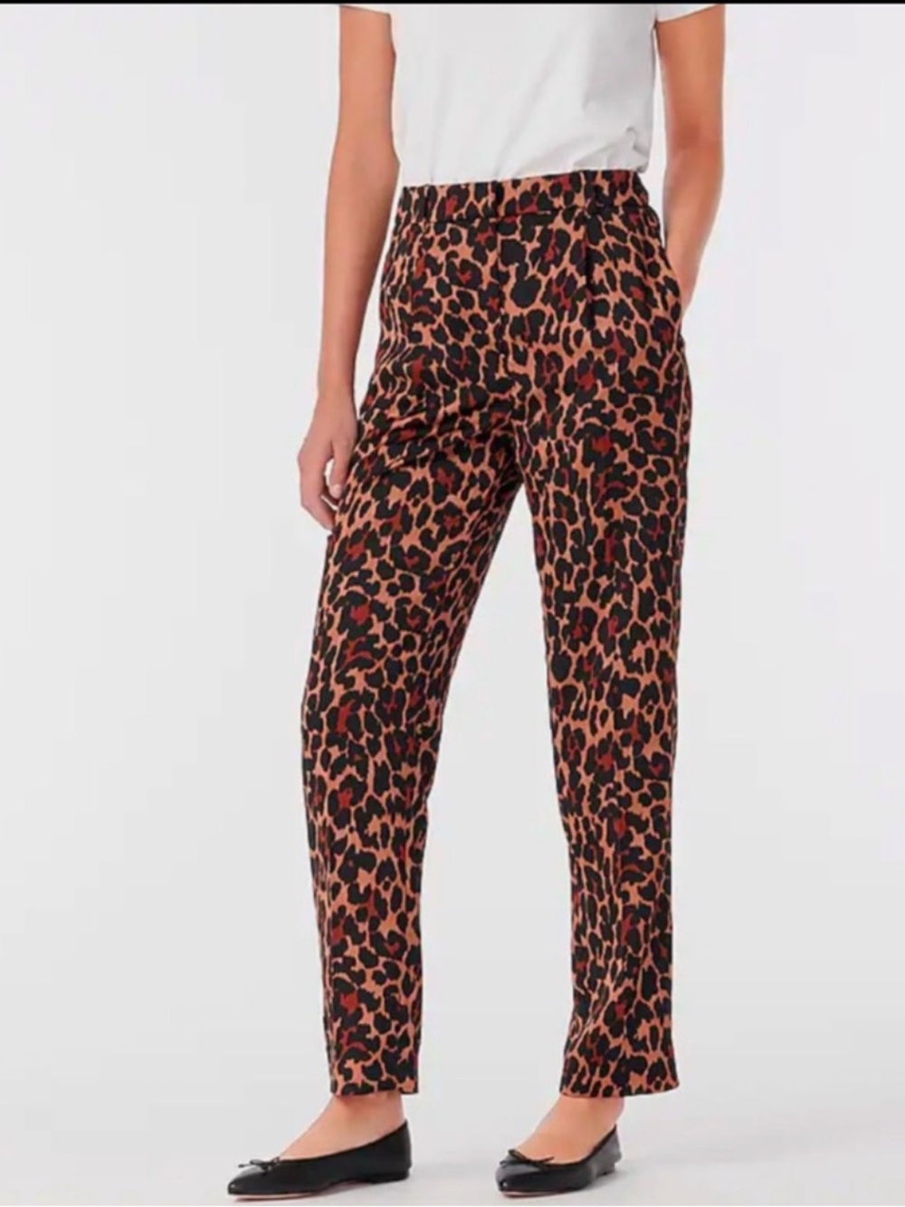NWOT J. Crew High Rise Silky Leopard Print Pants